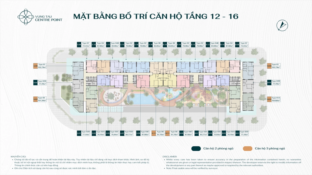 Mặt bằng Vũng Tàu Centre Point tầng 5