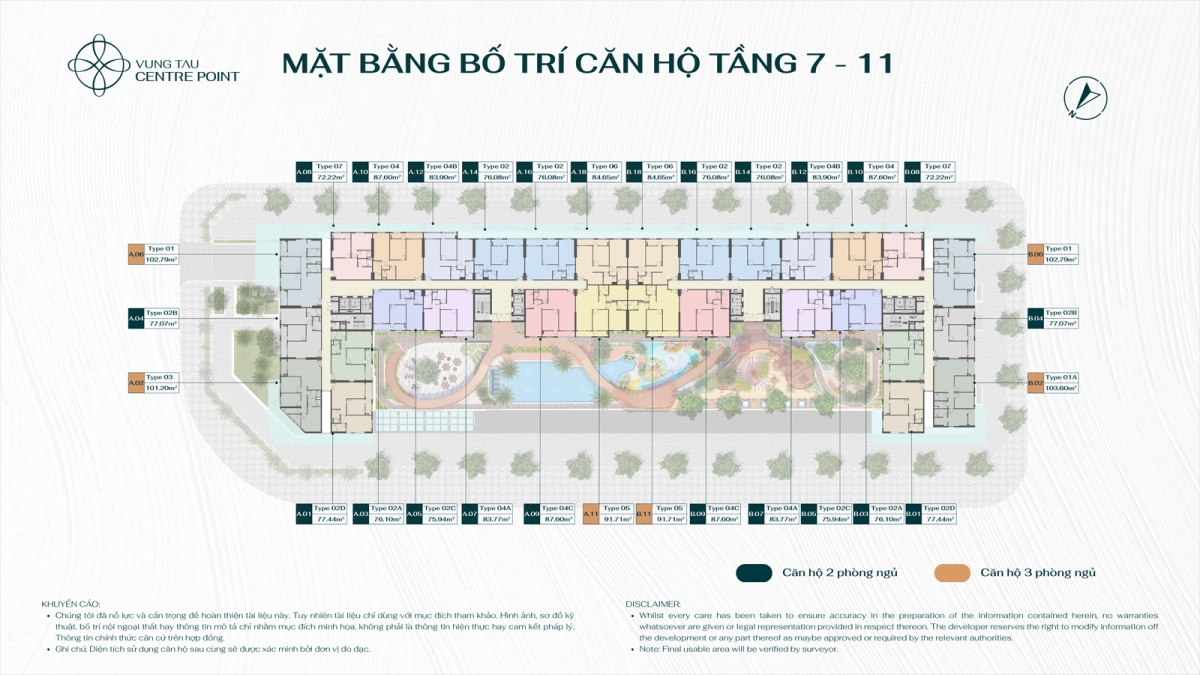 Mặt bằng Vũng Tàu Centre Point tầng 5